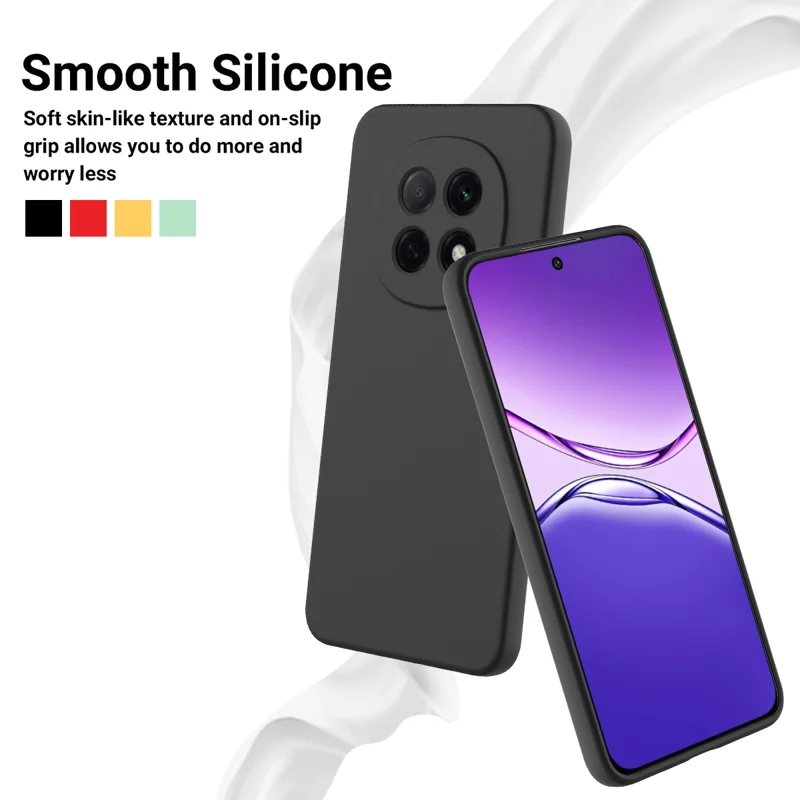 For Oppo F29 Pro 5G Liquid Silicone Case Phone Back Cover with Hand Strap - Black-Cellmalls
