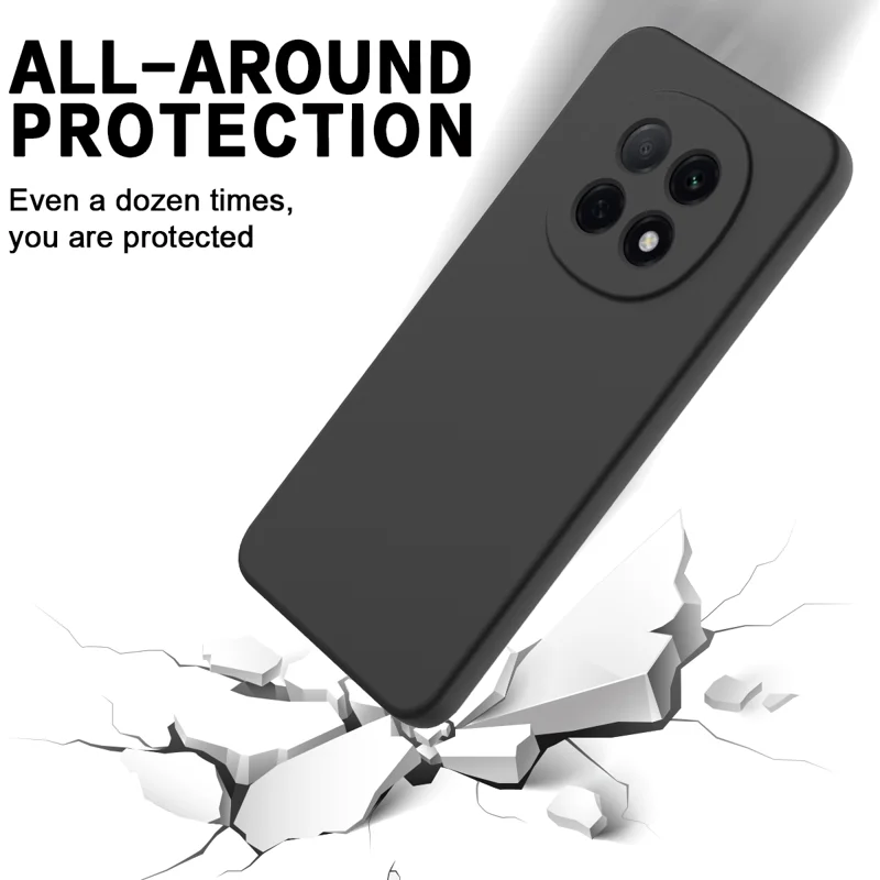 For Oppo F29 Pro 5G Liquid Silicone Case Phone Back Cover with Hand Strap - Black-Cellmalls