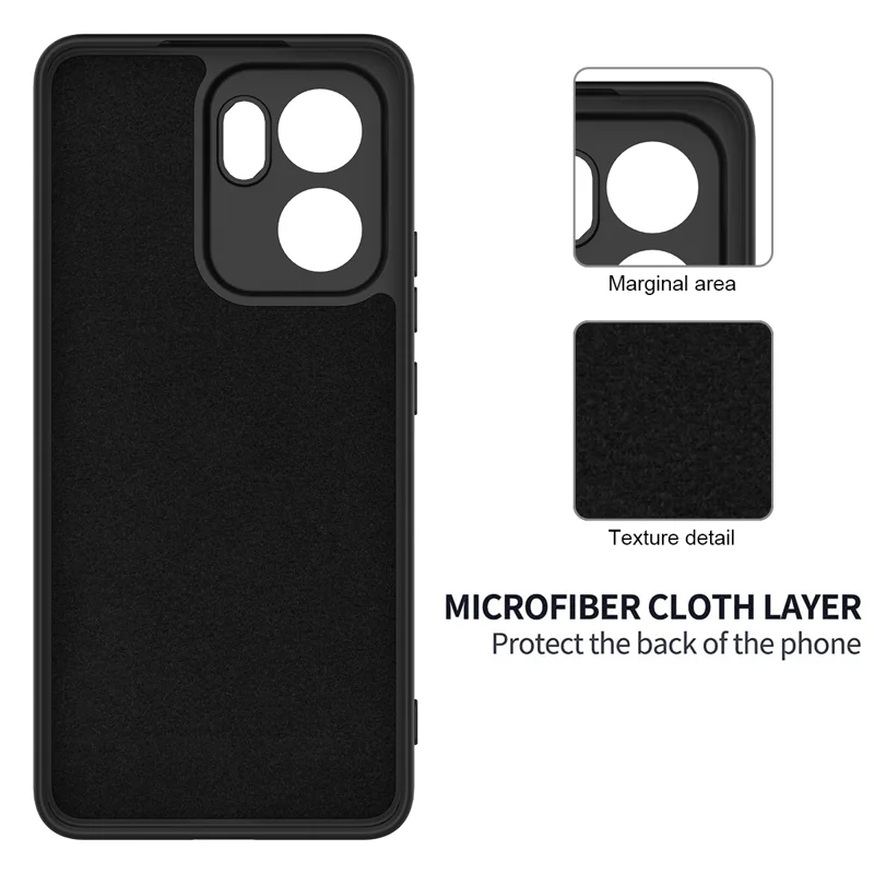 For Oppo Reno13 F 5G / Oppo Reno13 F 4G Liquid Silicone Case Phone Back Cover with Hand Strap - Black-Cellmalls