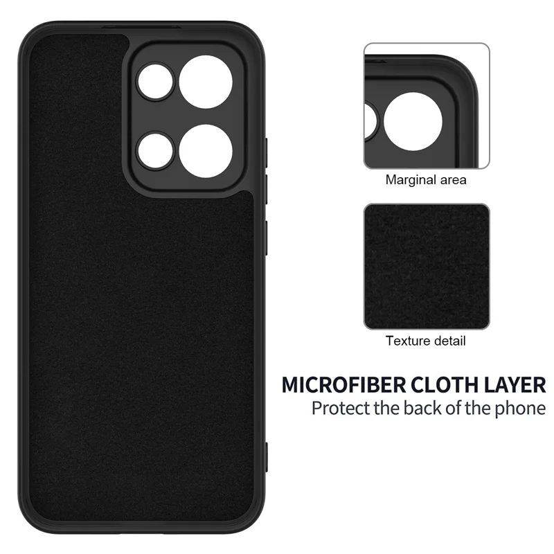 For Oppo Reno13 5G (Global) Liquid Silicone Case Phone Back Cover with Hand Strap - Black-Cellmalls