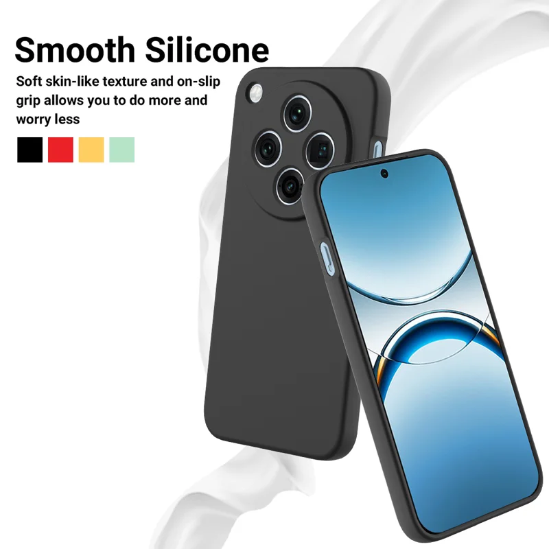 For Oppo Find X8 Pro 5G Case Liquid Silicone Phone Back Cover with Hand Strap - Black-Cellmalls
