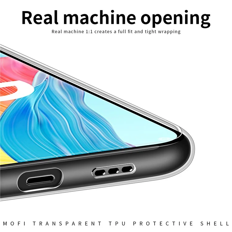 MOFI Anti-yellowing Phone Case for Oppo A1 Pro 5G / Reno8 T 5G, Drop-proof Transparent Anti-shock Soft TPU Mobile Phone Cover-Cellmalls
