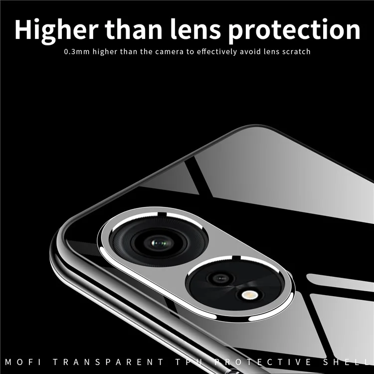 MOFI Anti-yellowing Phone Case for Oppo A1 Pro 5G / Reno8 T 5G, Drop-proof Transparent Anti-shock Soft TPU Mobile Phone Cover-Cellmalls