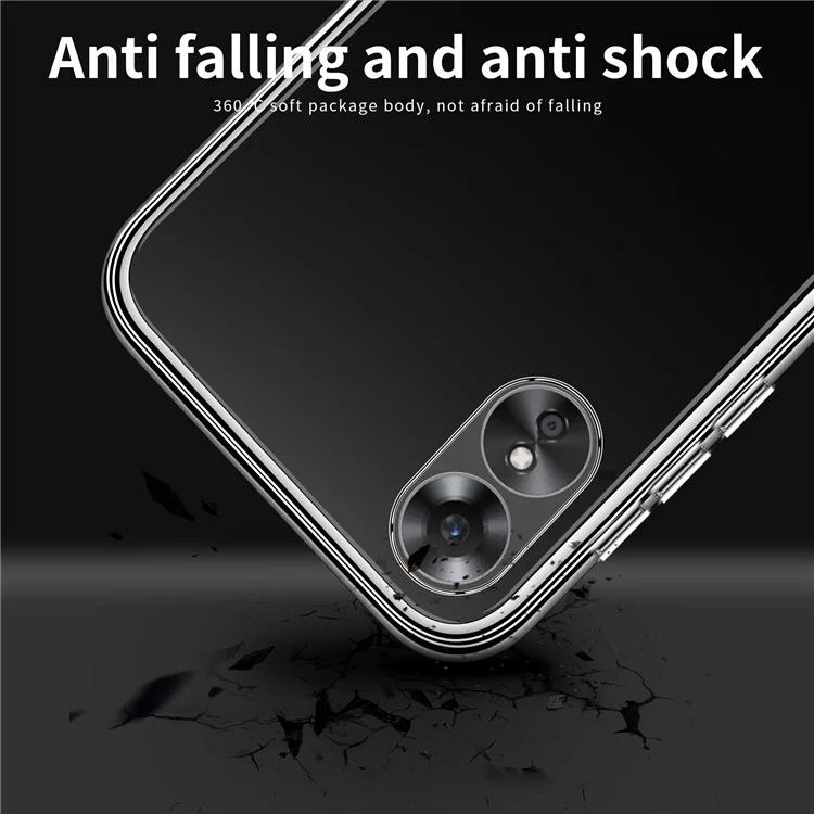 MOFI For Oppo A17 4G Transparent Flexible TPU Case Anti-scratch Protective Cell Phone Cover-Cellmalls