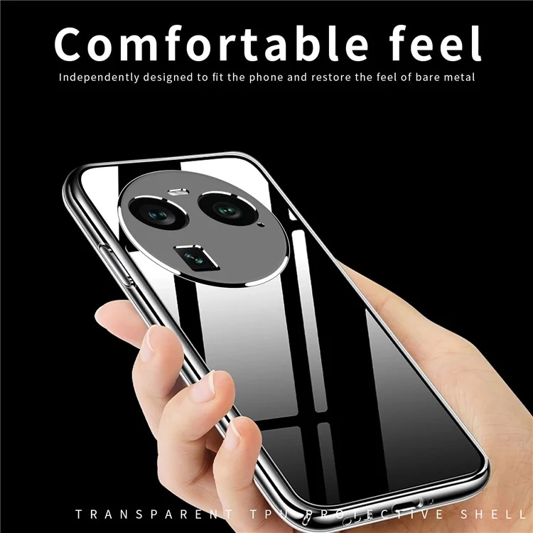 MOFI For Oppo Find X6 Transparent Soft TPU Protective Case Shockproof Phone Cover-Cellmalls