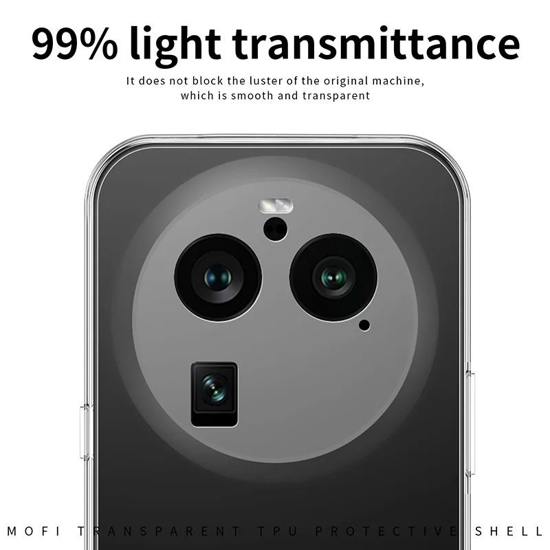 MOFI For Oppo Find X6 Pro Transparent Phone Case Shockproof Anti-drop TPU Phone Cover-Cellmalls