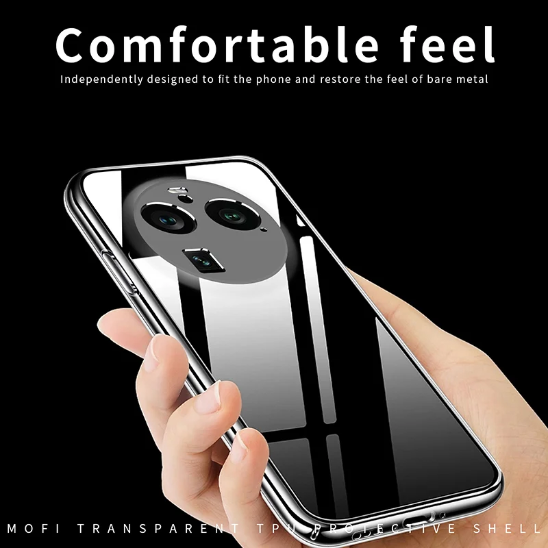 MOFI For Oppo Find X6 Pro Transparent Phone Case Shockproof Anti-drop TPU Phone Cover-Cellmalls