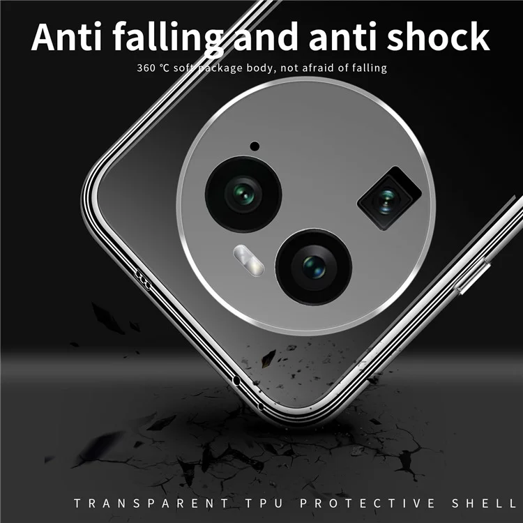 MOFI For Oppo Find X6 Transparent Soft TPU Protective Case Shockproof Phone Cover-Cellmalls