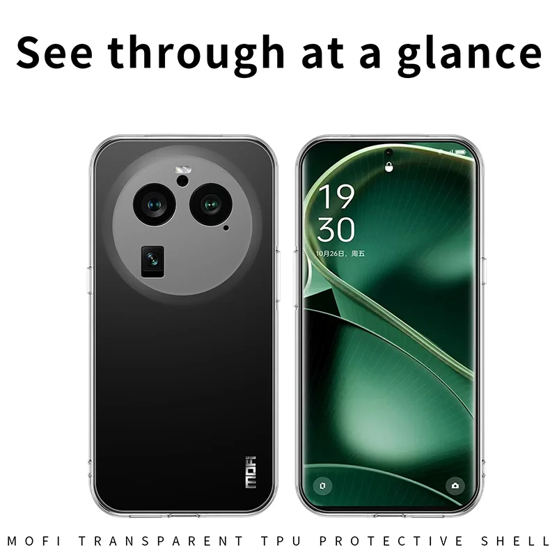 MOFI For Oppo Find X6 Pro Transparent Phone Case Shockproof Anti-drop TPU Phone Cover-Cellmalls
