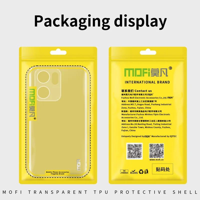 For Oppo Reno13 F 4G / Oppo Reno13 F 5G Clear Phone Case MOFI Ultra-Thin TPU Phone Back Cover - Transparent-Cellmalls