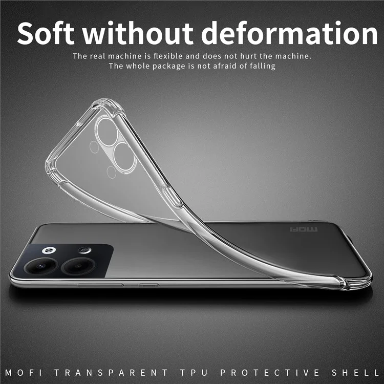 MOFI Transparent Phone Case For Oppo Reno9 5G / Reno9 Pro 5G, Shockproof TPU Mobile Phone Cover-Cellmalls