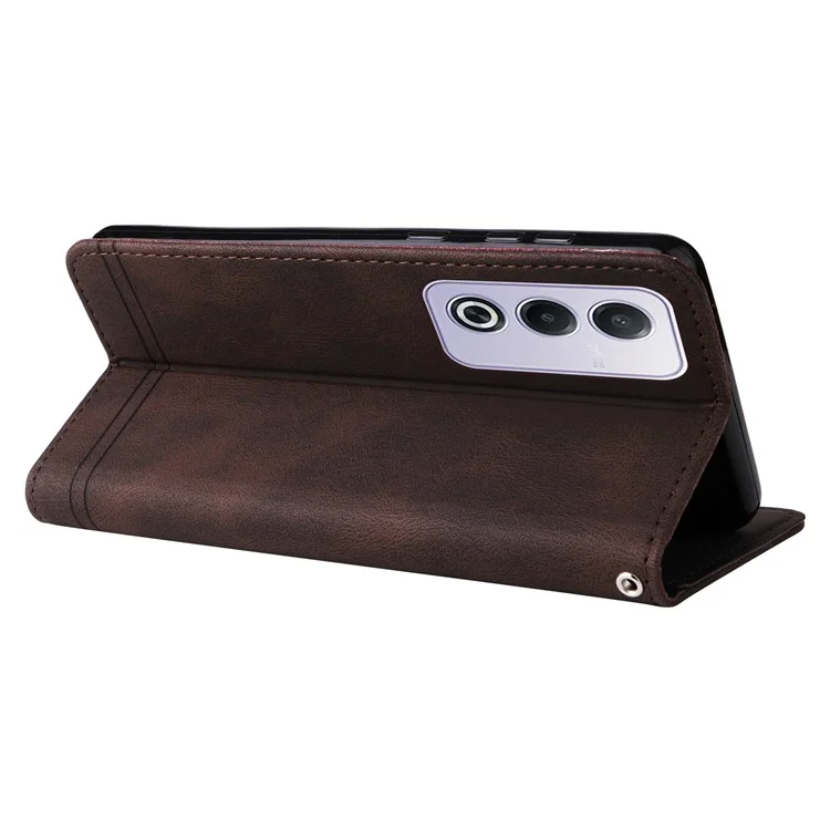 For Oppo A3 Pro (Global) 5G / (India) 5G Leather Wallet Cases Skin Touch Phone Cover Stand with Strap - Brown-Cellmalls
