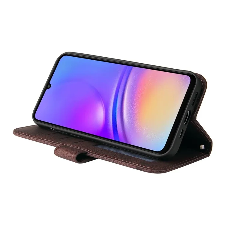 For Oppo A3 Pro (Global) 5G / (India) 5G Leather Wallet Cases Skin Touch Phone Cover Stand with Strap - Brown-Cellmalls