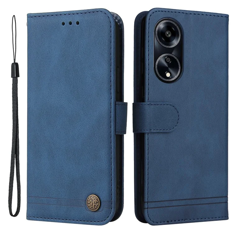 For Oppo A1 5G / A98 5G / F23 5G Leather Wallet Cases Skin Touch Phone Cover Stand with Strap - Black-Cellmalls