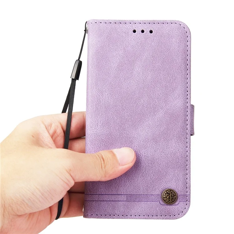 For Oppo A3x 4G / A3x 5G (India) Leather Wallet Cases Skin Touch Phone Cover Stand with Strap - Purple-Cellmalls