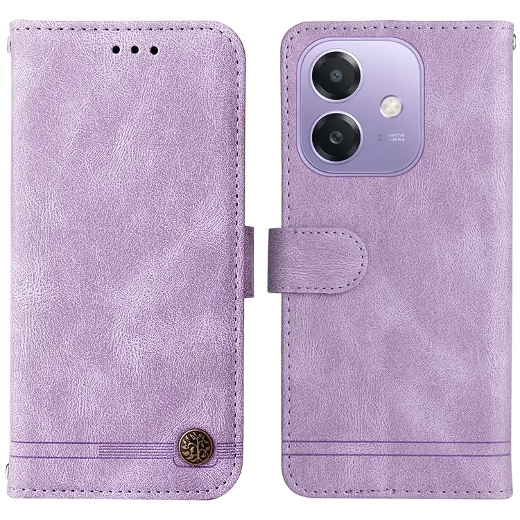 For Oppo A3x 4G / A3x 5G (India) Leather Wallet Cases Skin Touch Phone Cover Stand with Strap - Purple-Cellmalls