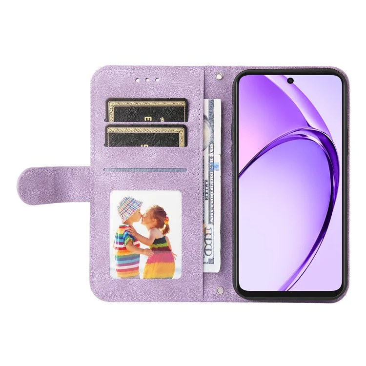 For Oppo A3x 4G / A3x 5G (India) Leather Wallet Cases Skin Touch Phone Cover Stand with Strap - Purple-Cellmalls
