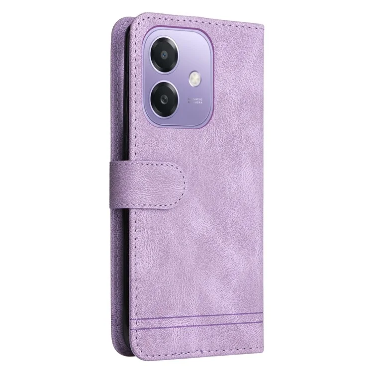 For Oppo A3x 4G / A3x 5G (India) Leather Wallet Cases Skin Touch Phone Cover Stand with Strap - Purple-Cellmalls