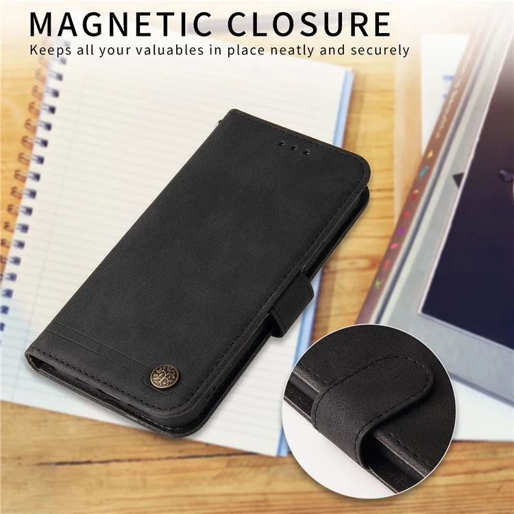 For Oppo A5 Pro 4G (Global) / 5G (Global) / A5 Energy 5G (China) Leather Wallet Cases Skin Touch Phone Cover Stand with Strap - Black-Cellmalls
