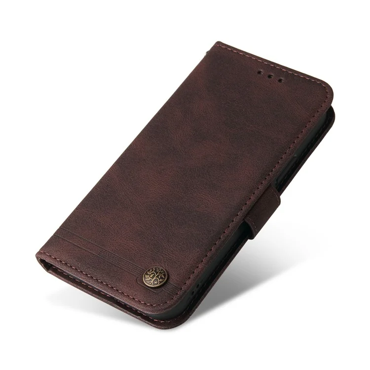 For Oppo A78 4G Leather Wallet Cases Skin Touch Phone Cover Stand with Strap - Brown-Cellmalls