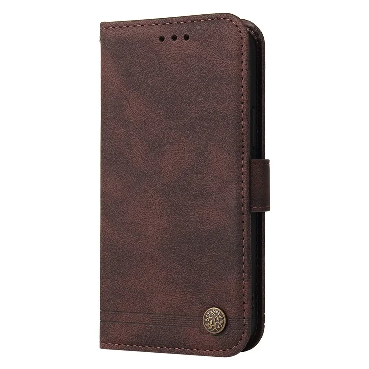 For Oppo A78 4G Leather Wallet Cases Skin Touch Phone Cover Stand with Strap - Brown-Cellmalls