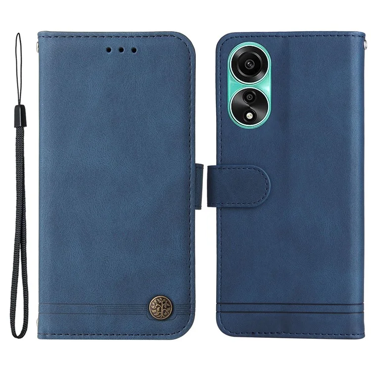 For Oppo A78 4G Leather Wallet Cases Skin Touch Phone Cover Stand with Strap - Brown-Cellmalls