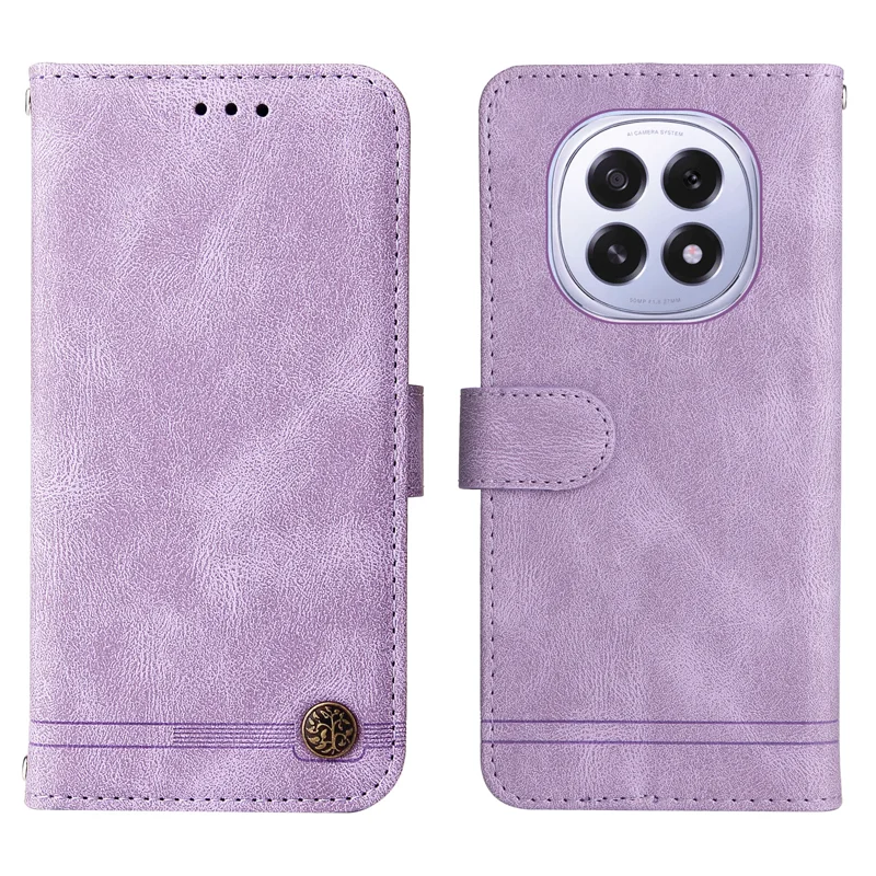 For Oppo A5 5G / Oppo F29 5G Leather Wallet Cases Skin Touch Phone Cover Stand with Strap - Purple-Cellmalls