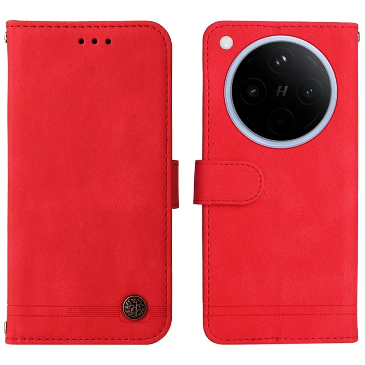 For Oppo Find X8 5G Leather Wallet Cases Skin Touch Phone Cover Stand with Strap - Red-Cellmalls