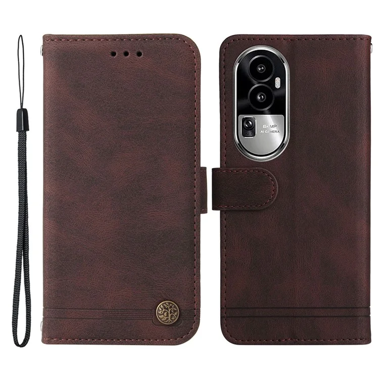For Oppo Reno10 Pro 5G (Global) / Reno10 5G (Global) Leather Wallet Cases Skin Touch Phone Cover Stand with Strap - Purple-Cellmalls