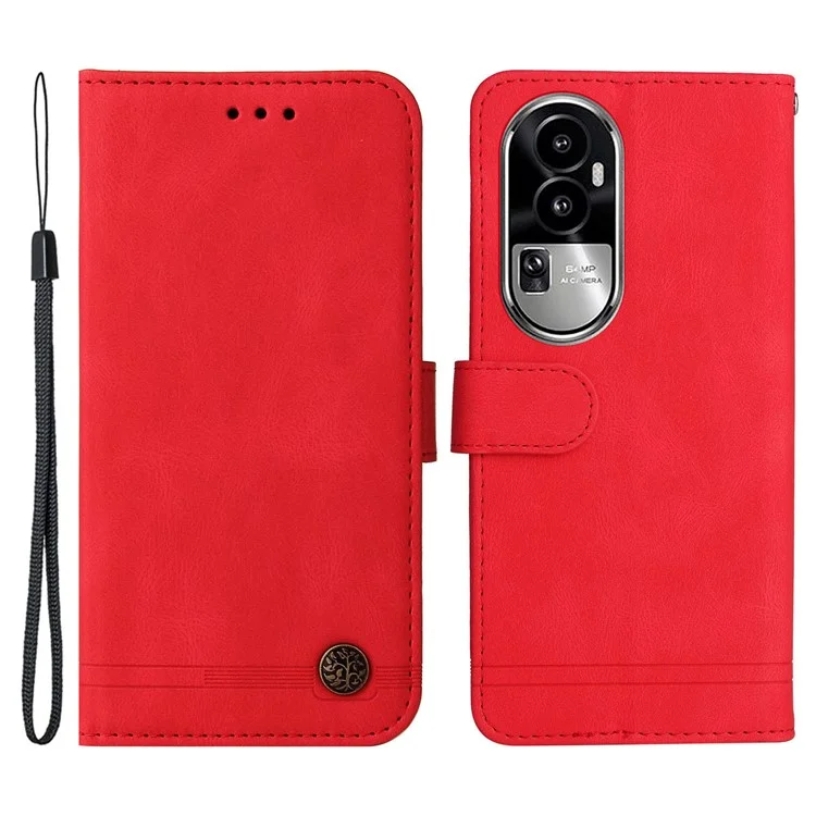 For Oppo Reno10 Pro 5G (Global) / Reno10 5G (Global) Leather Wallet Cases Skin Touch Phone Cover Stand with Strap - Purple-Cellmalls