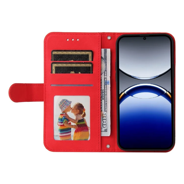 For Oppo Find X8 Pro 5G Leather Wallet Cases Skin Touch Phone Cover Stand with Strap - Red-Cellmalls