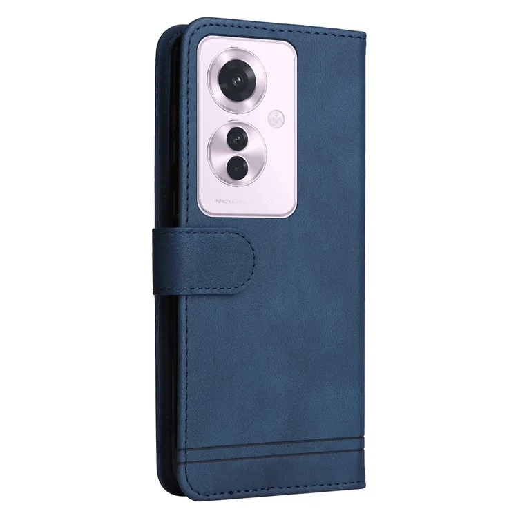 For Oppo Reno11 F 5G / F25 Pro 5G Leather Wallet Cases Skin Touch Phone Cover Stand with Strap - Blue-Cellmalls