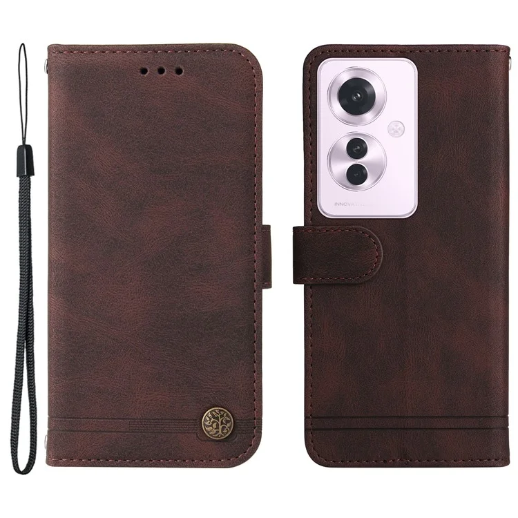 For Oppo Reno11 F 5G / F25 Pro 5G Leather Wallet Cases Skin Touch Phone Cover Stand with Strap - Blue-Cellmalls
