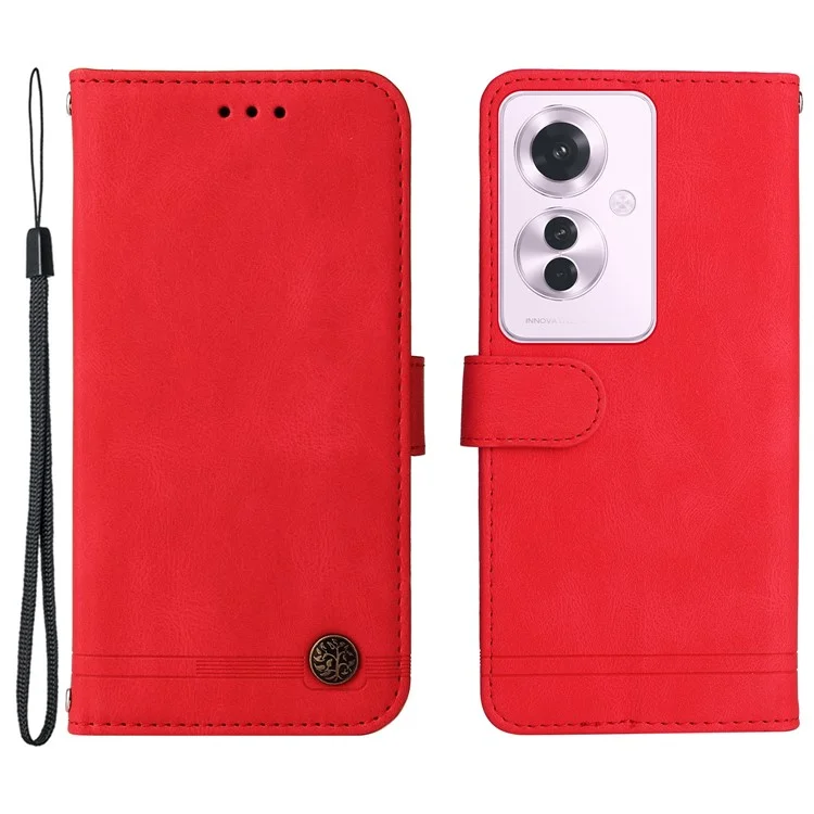 For Oppo Reno11 F 5G / F25 Pro 5G Leather Wallet Cases Skin Touch Phone Cover Stand with Strap - Blue-Cellmalls