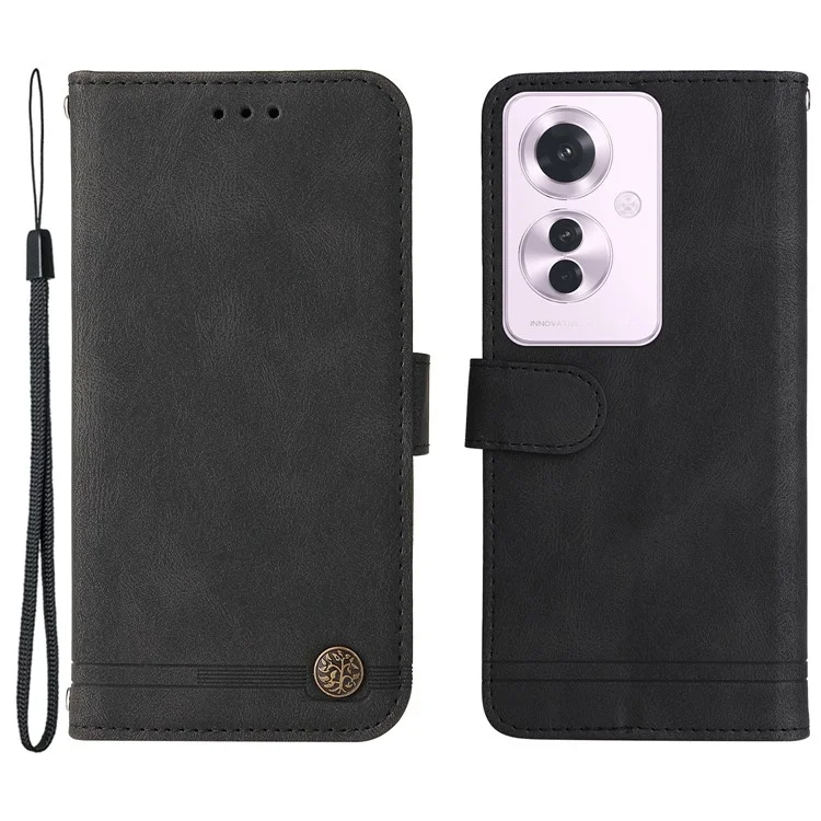 For Oppo Reno11 F 5G / F25 Pro 5G Leather Wallet Cases Skin Touch Phone Cover Stand with Strap - Blue-Cellmalls