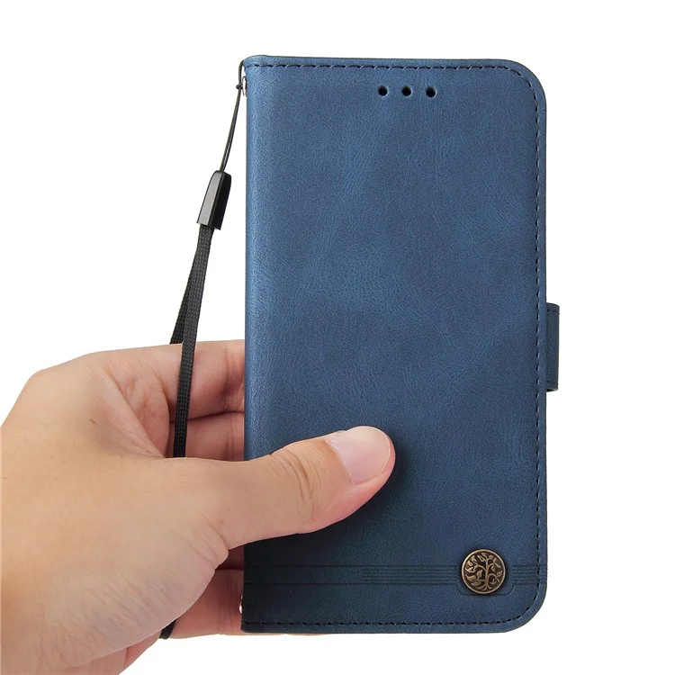 For Oppo Reno11 F 5G / F25 Pro 5G Leather Wallet Cases Skin Touch Phone Cover Stand with Strap - Blue-Cellmalls