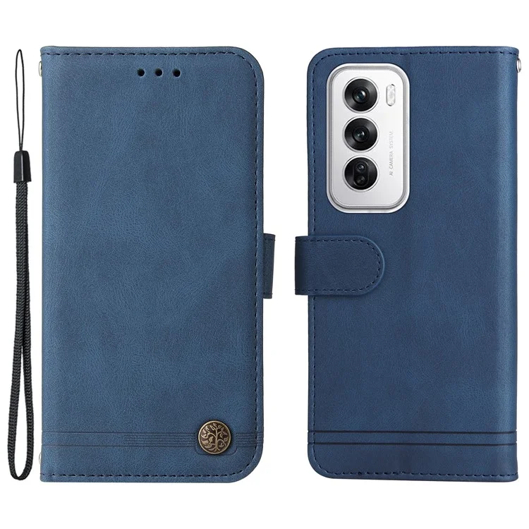 For Oppo Reno12 5G (Global) Leather Wallet Cases Skin Touch Phone Cover Stand with Strap - Black-Cellmalls