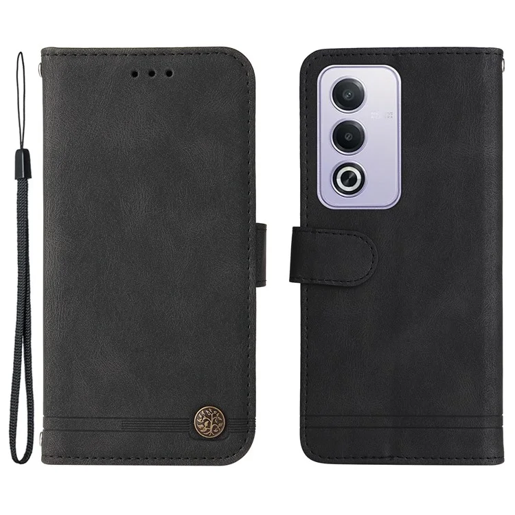 For Oppo A3 Pro (Global) 5G / (India) 5G Leather Wallet Cases Skin Touch Phone Cover Stand with Strap - Brown-Cellmalls