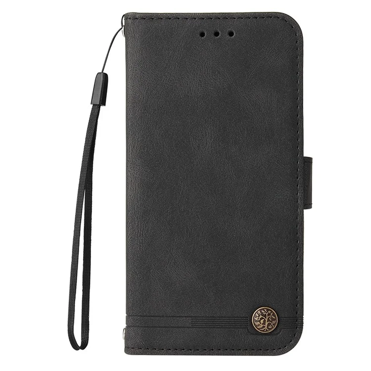 For Oppo Reno12 F 4G Leather Wallet Cases Skin Touch Phone Cover Stand with Strap - Black-Cellmalls