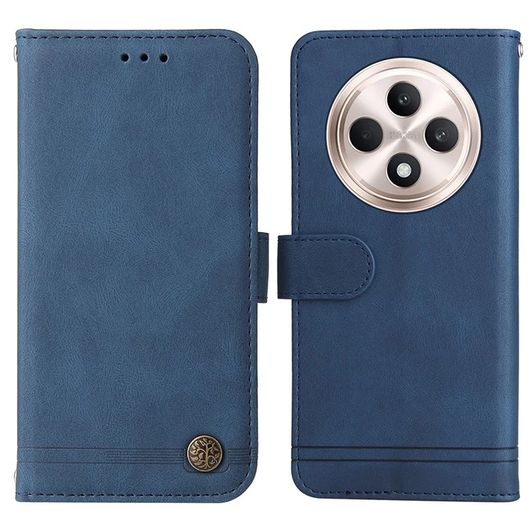 For Oppo Reno12 F 4G Leather Wallet Cases Skin Touch Phone Cover Stand with Strap - Black-Cellmalls