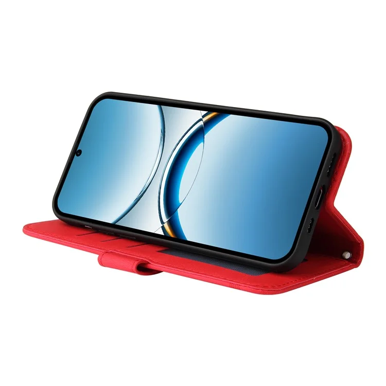 For Oppo Find X8 5G Leather Wallet Cases Skin Touch Phone Cover Stand with Strap - Red-Cellmalls