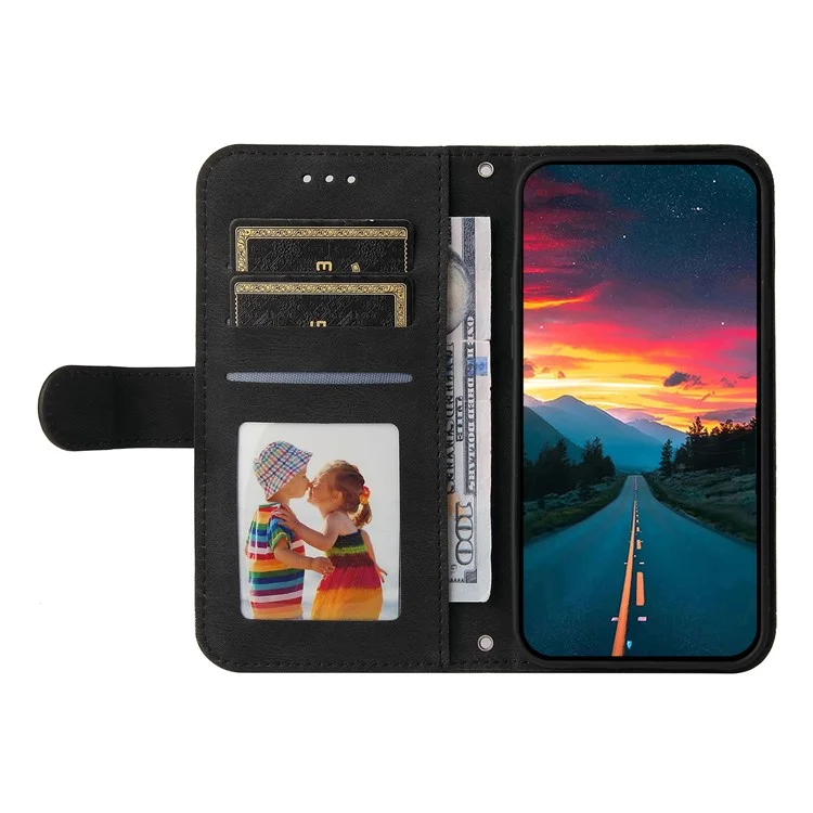 For Oppo A5 Pro 4G (Global) / 5G (Global) / A5 Energy 5G (China) Leather Wallet Cases Skin Touch Phone Cover Stand with Strap - Black-Cellmalls