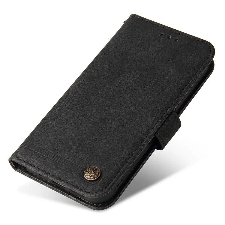 For Oppo Reno8 T 4G Leather Wallet Cases Skin Touch Phone Cover Stand with Strap - Black-Cellmalls