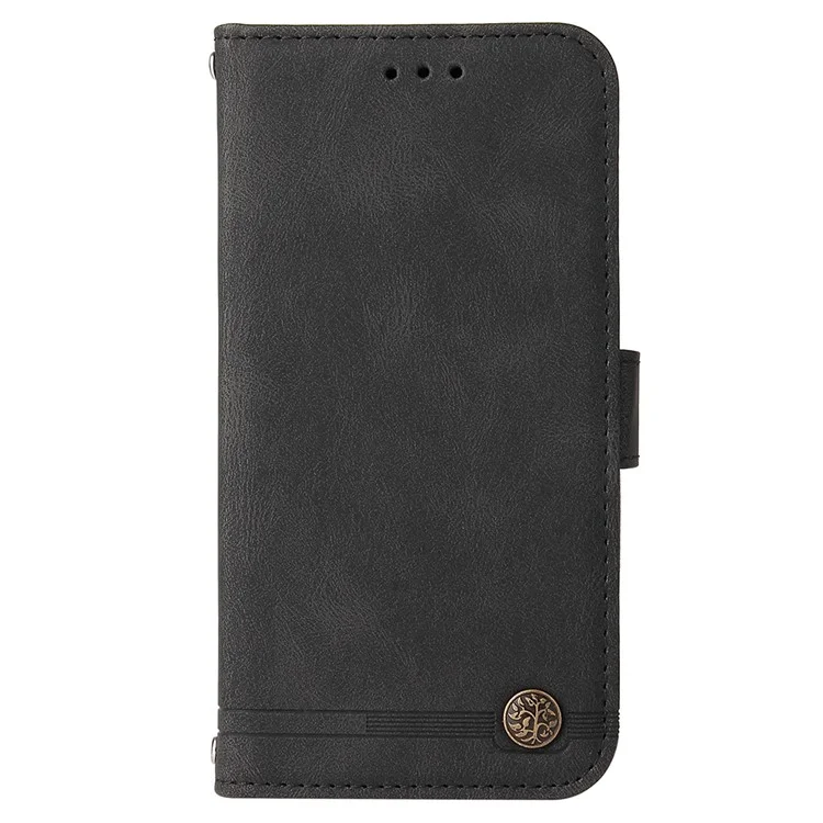 For Oppo Reno8 T 4G Leather Wallet Cases Skin Touch Phone Cover Stand with Strap - Black-Cellmalls