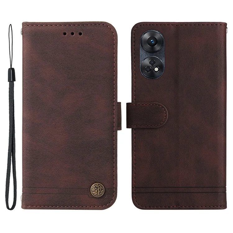 For Oppo Reno8 T 4G Leather Wallet Cases Skin Touch Phone Cover Stand with Strap - Black-Cellmalls