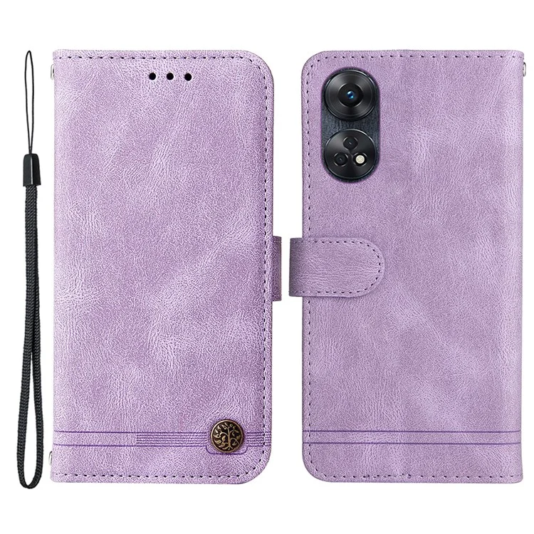 For Oppo Reno8 T 4G Leather Wallet Cases Skin Touch Phone Cover Stand with Strap - Black-Cellmalls