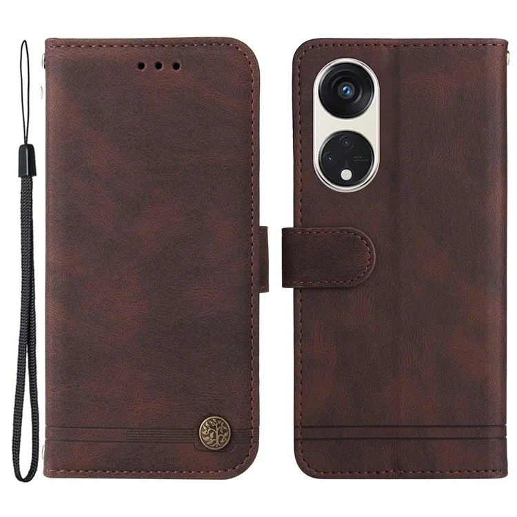For Oppo Reno8 T 5G / A1 Pro 5G Leather Wallet Cases Skin Touch Phone Cover Stand with Strap - Black-Cellmalls