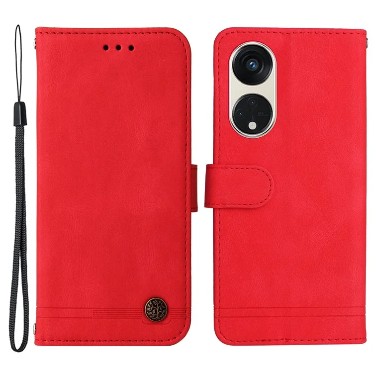 For Oppo Reno8 T 5G / A1 Pro 5G Leather Wallet Cases Skin Touch Phone Cover Stand with Strap - Black-Cellmalls