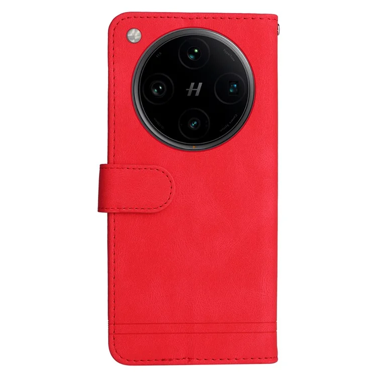 For Oppo Find X8 Pro 5G Leather Wallet Cases Skin Touch Phone Cover Stand with Strap - Red-Cellmalls