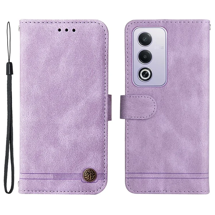 For Oppo A3 Pro (Global) 5G / (India) 5G Leather Wallet Cases Skin Touch Phone Cover Stand with Strap - Brown-Cellmalls